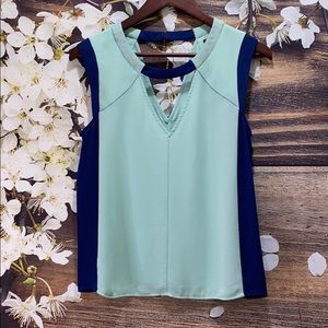 BCBGMAXAZRIA Crosby Colorblock Blouse